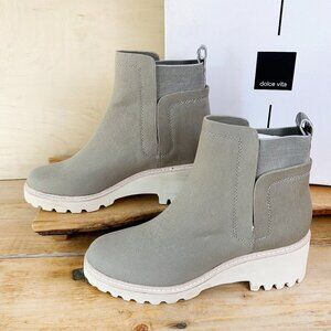NIB Dolce Vita Sage Canvas‎ Huey Boots Chelsea 10 Green Ankle